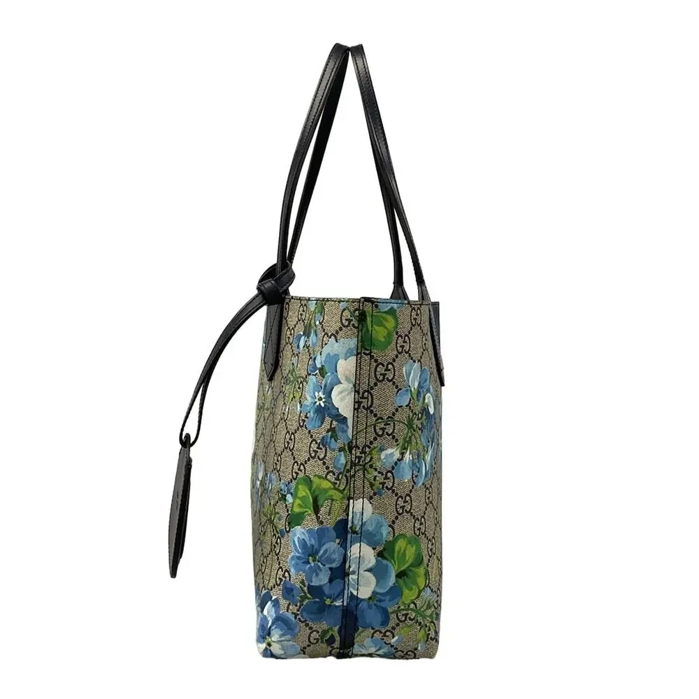 Gucci GG Blooms Tote Bag 546323 Blue Black Multi PVC Leather - Picture 4 of 14